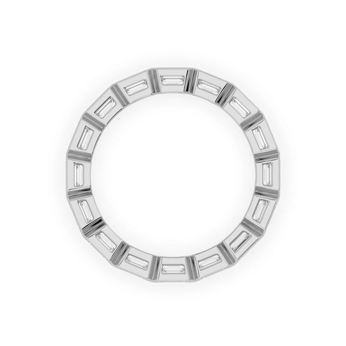 OctaPearl Emerald Cut Lab Grown Diamond Full Eternity Wedding Band