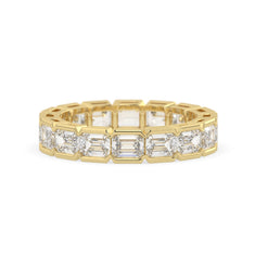 OctaPearl Emerald Cut Lab Grown Diamond Full Eternity Wedding Band