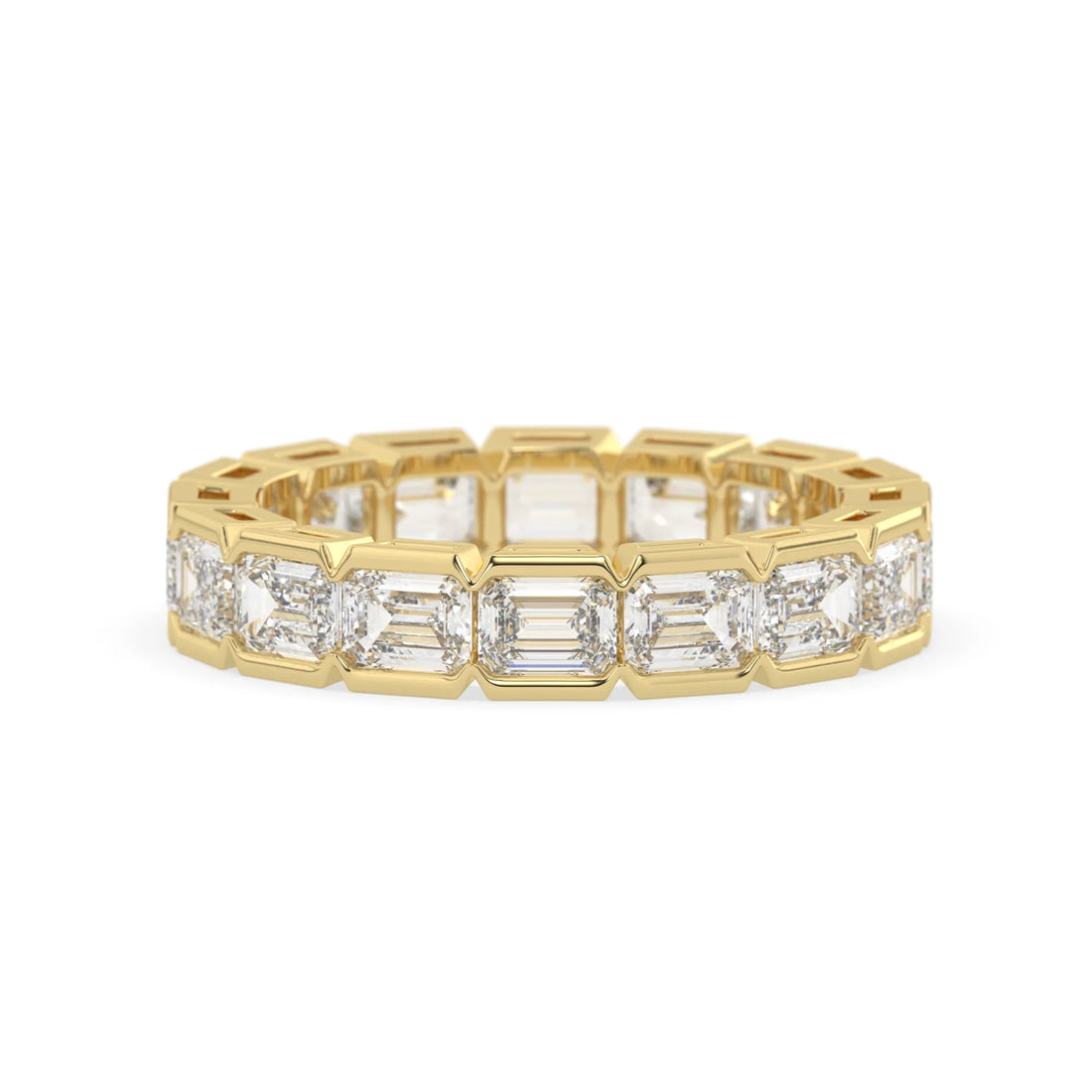 OctaPearl Emerald Cut Lab Grown Diamond Full Eternity Wedding Band