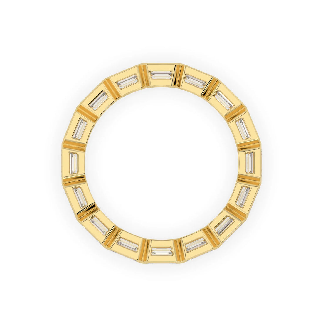 OctaPearl Emerald Cut Lab Grown Diamond Full Eternity Wedding Band