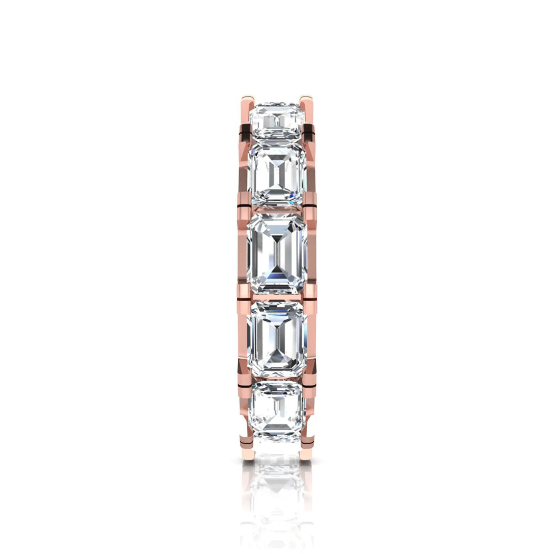 OctaPearl Emerald Cut Lab Grown Diamond Full Eternity Wedding Band