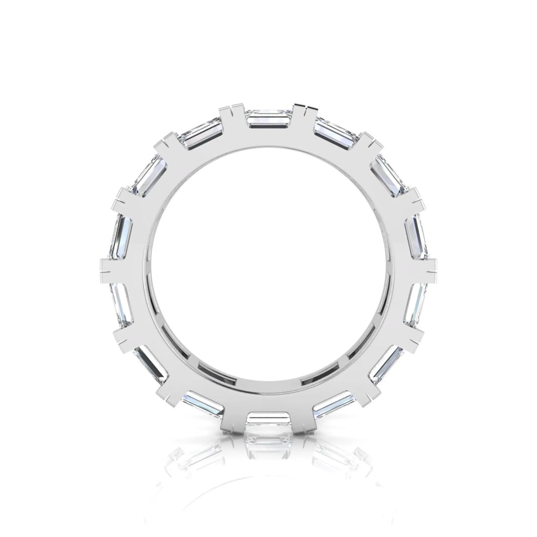 OctaPearl Emerald Cut Lab Grown Diamond Full Eternity Wedding Band