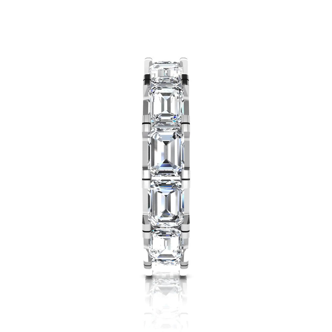 OctaPearl Emerald Cut Lab Grown Diamond Full Eternity Wedding Band