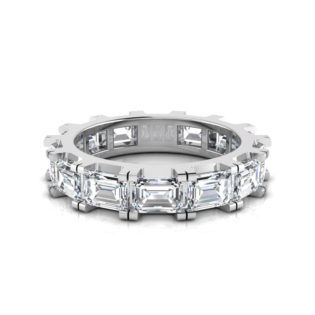 OctaPearl Emerald Cut Lab Grown Diamond Full Eternity Wedding Band