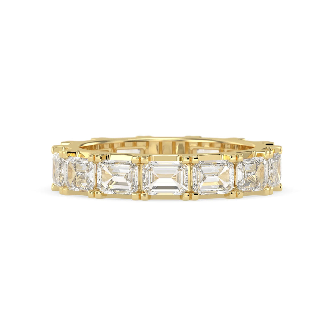 OctaPearl Emerald Cut Lab Grown Diamond Full Eternity Wedding Band
