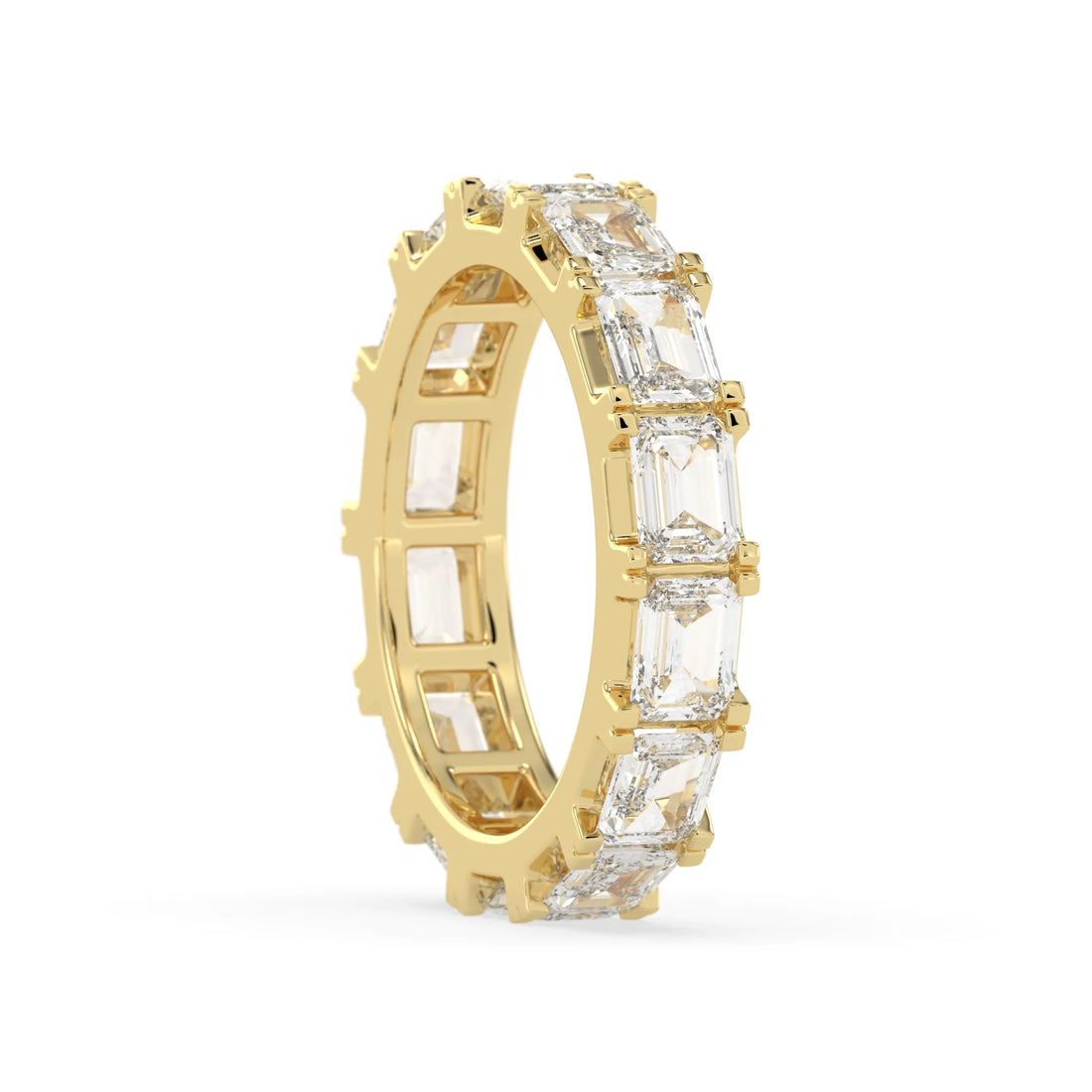 OctaPearl Emerald Cut Lab Grown Diamond Full Eternity Wedding Band