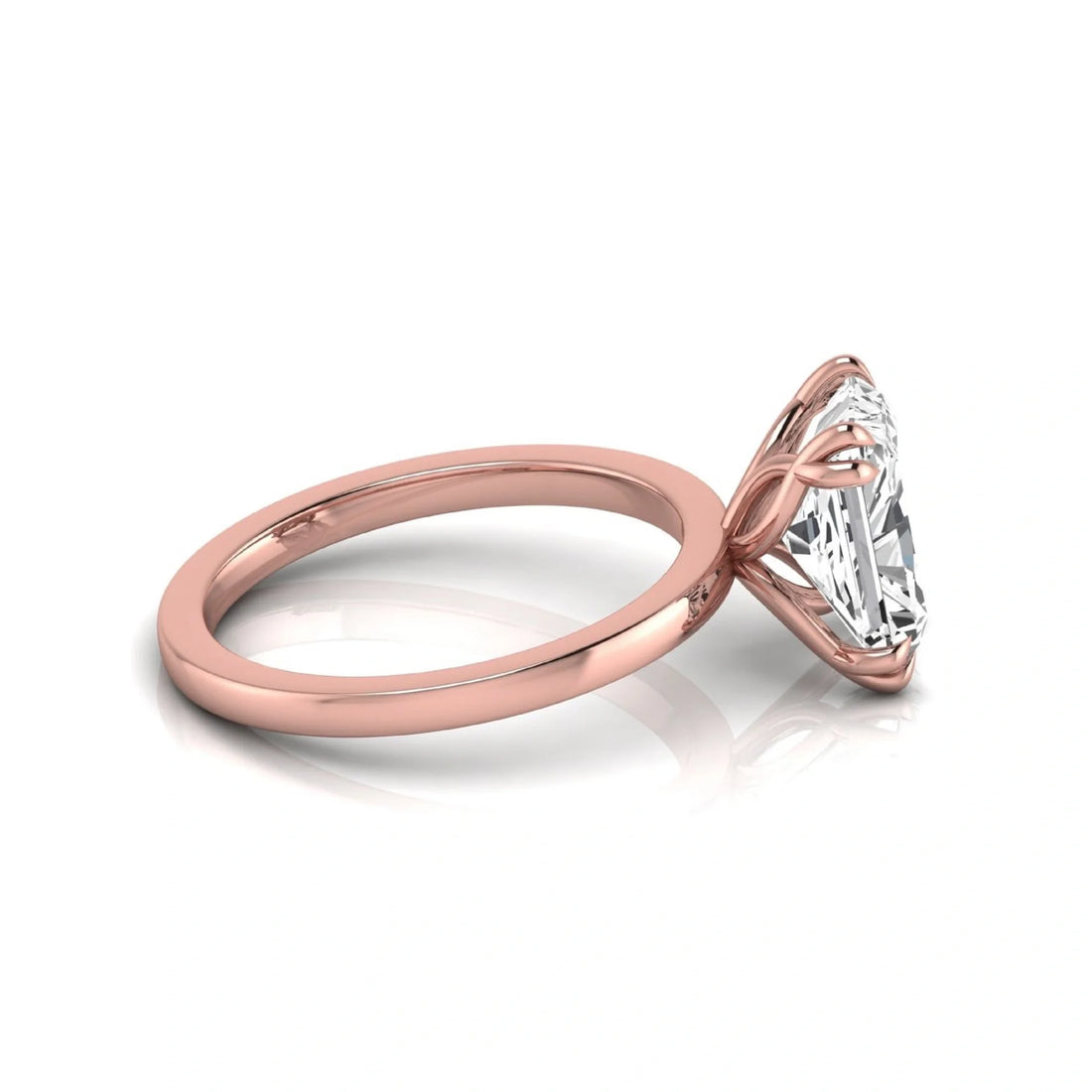 OctaPearl 2.5 ct Emerald Cut Lab Grown Diamond Solitaire Engagement Ring