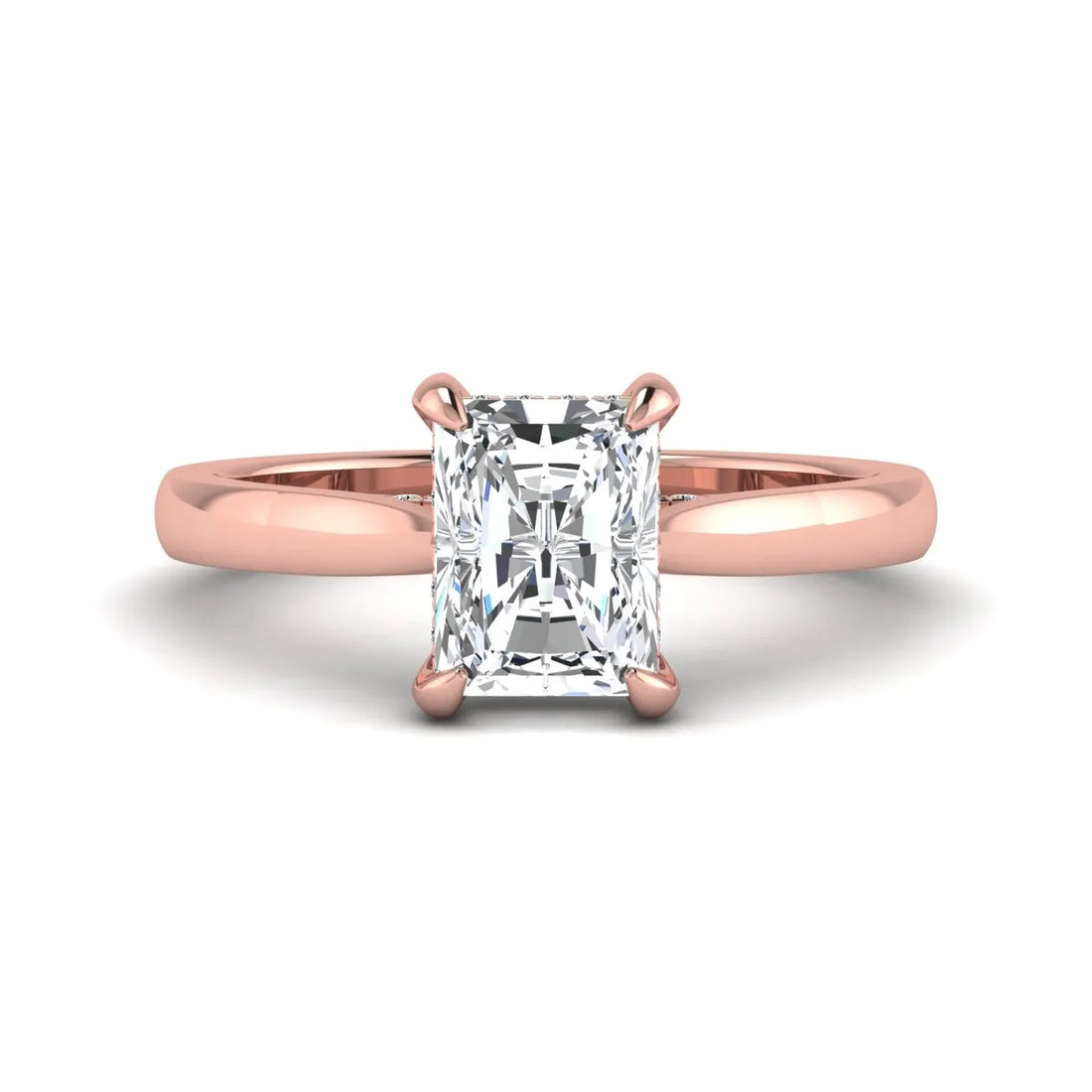OctaPearl 1.5 ct Emerald Cut Lab Grown Diamond Solitaire Engagement Ring