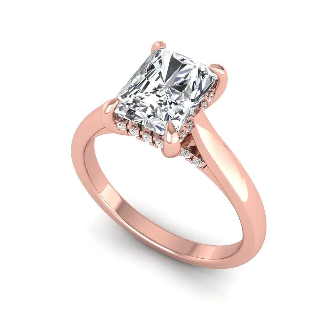 OctaPearl 1.5 ct Emerald Cut Lab Grown Diamond Solitaire Engagement Ring