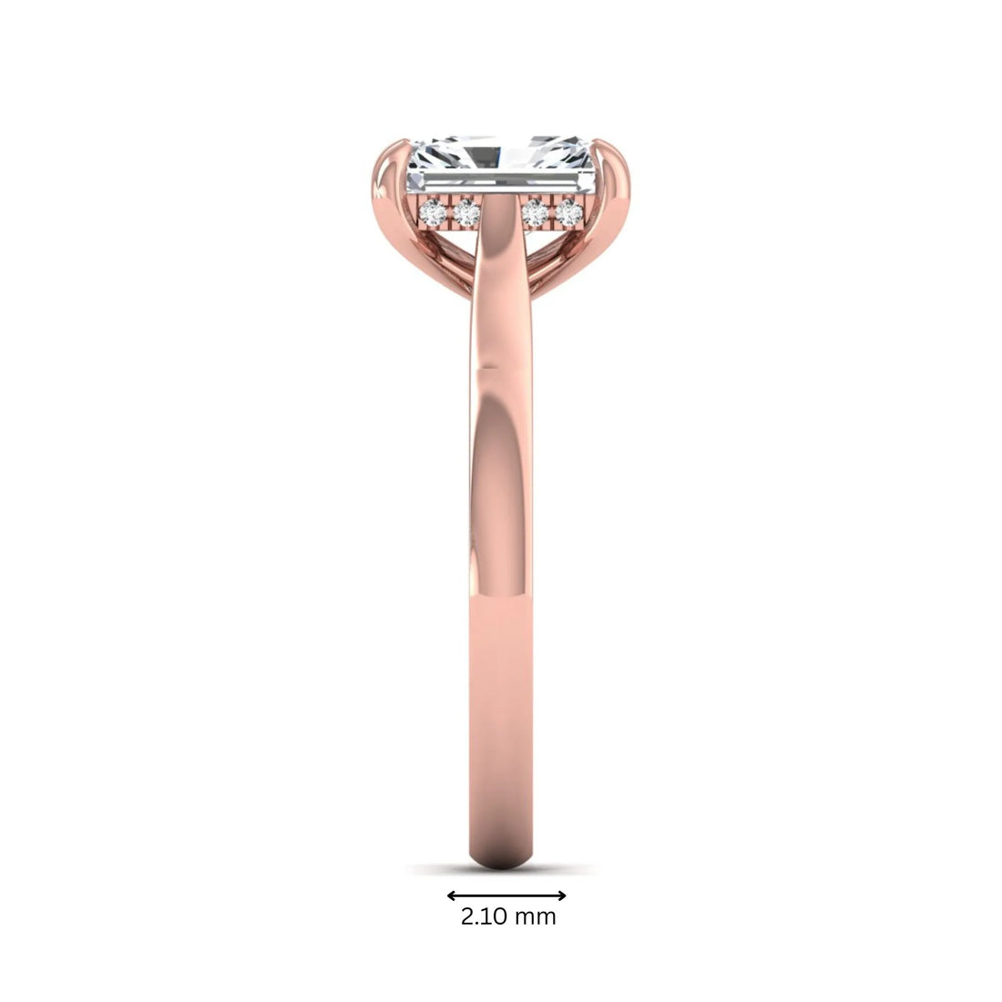 OctaPearl 1.5 ct Emerald Cut Lab Grown Diamond Solitaire Engagement Ring