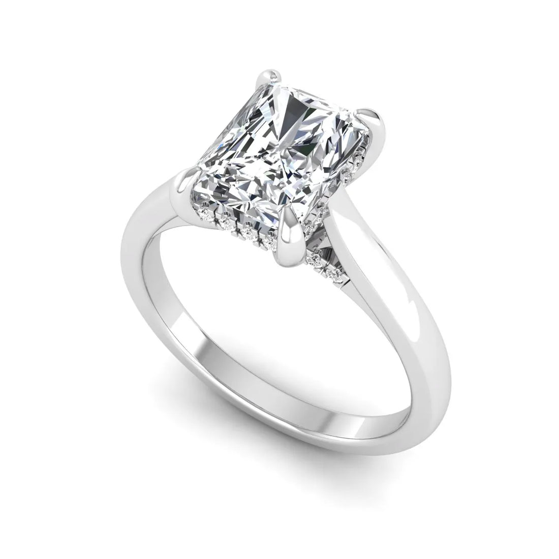 OctaPearl 1.5 ct Emerald Cut Lab Grown Diamond Solitaire Engagement Ring