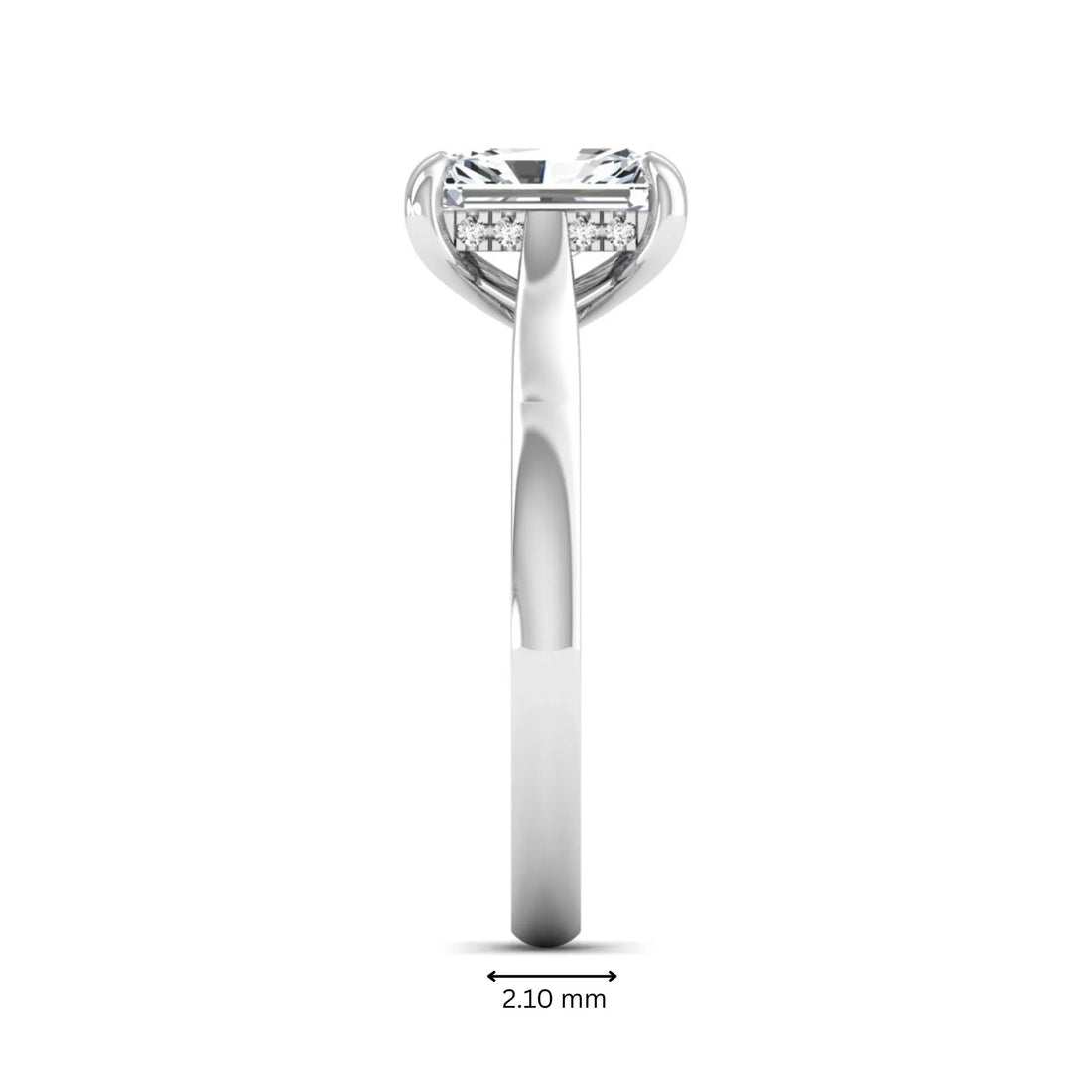 OctaPearl 1.5 ct Emerald Cut Lab Grown Diamond Solitaire Engagement Ring
