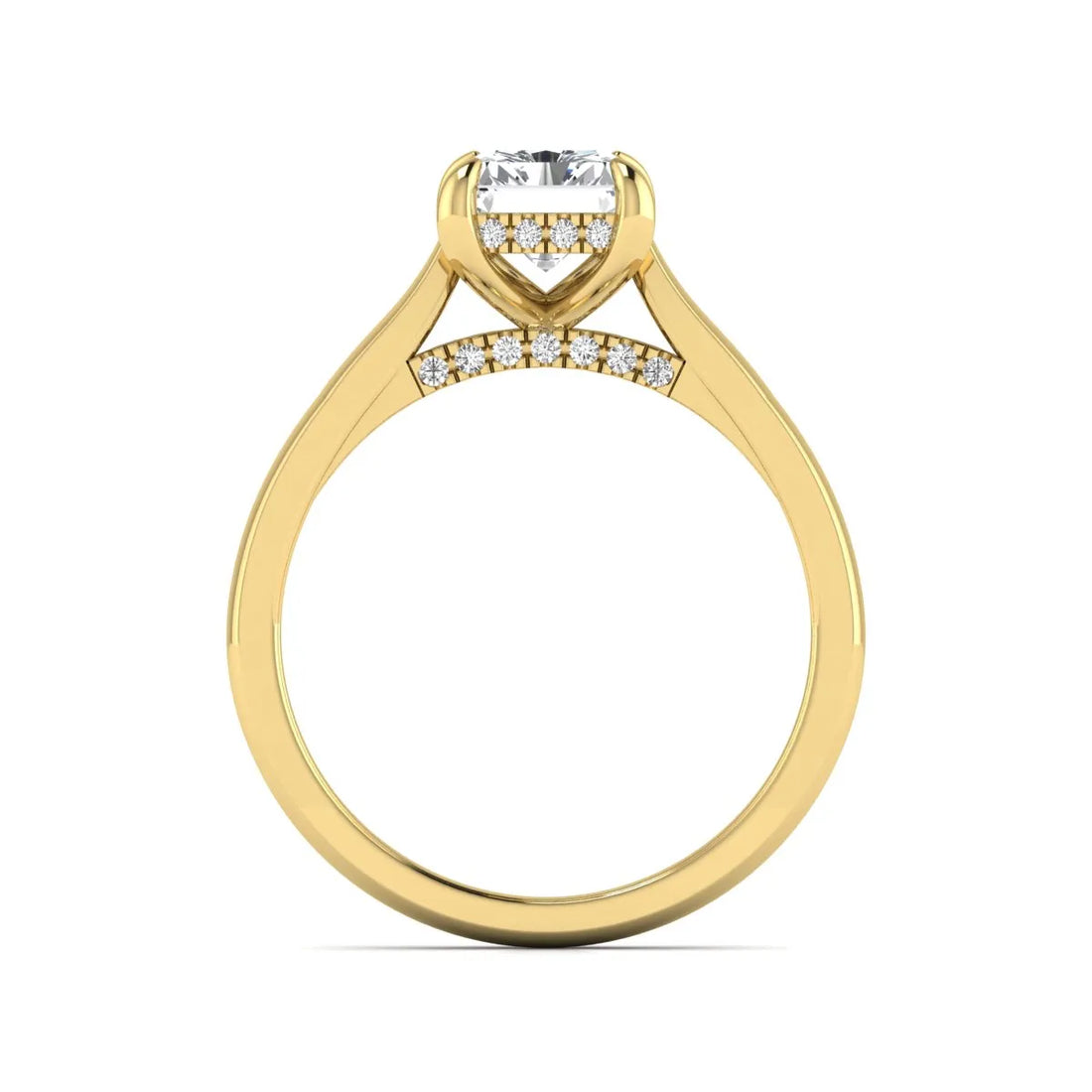 OctaPearl 1.5 ct Emerald Cut Lab Grown Diamond Solitaire Engagement Ring