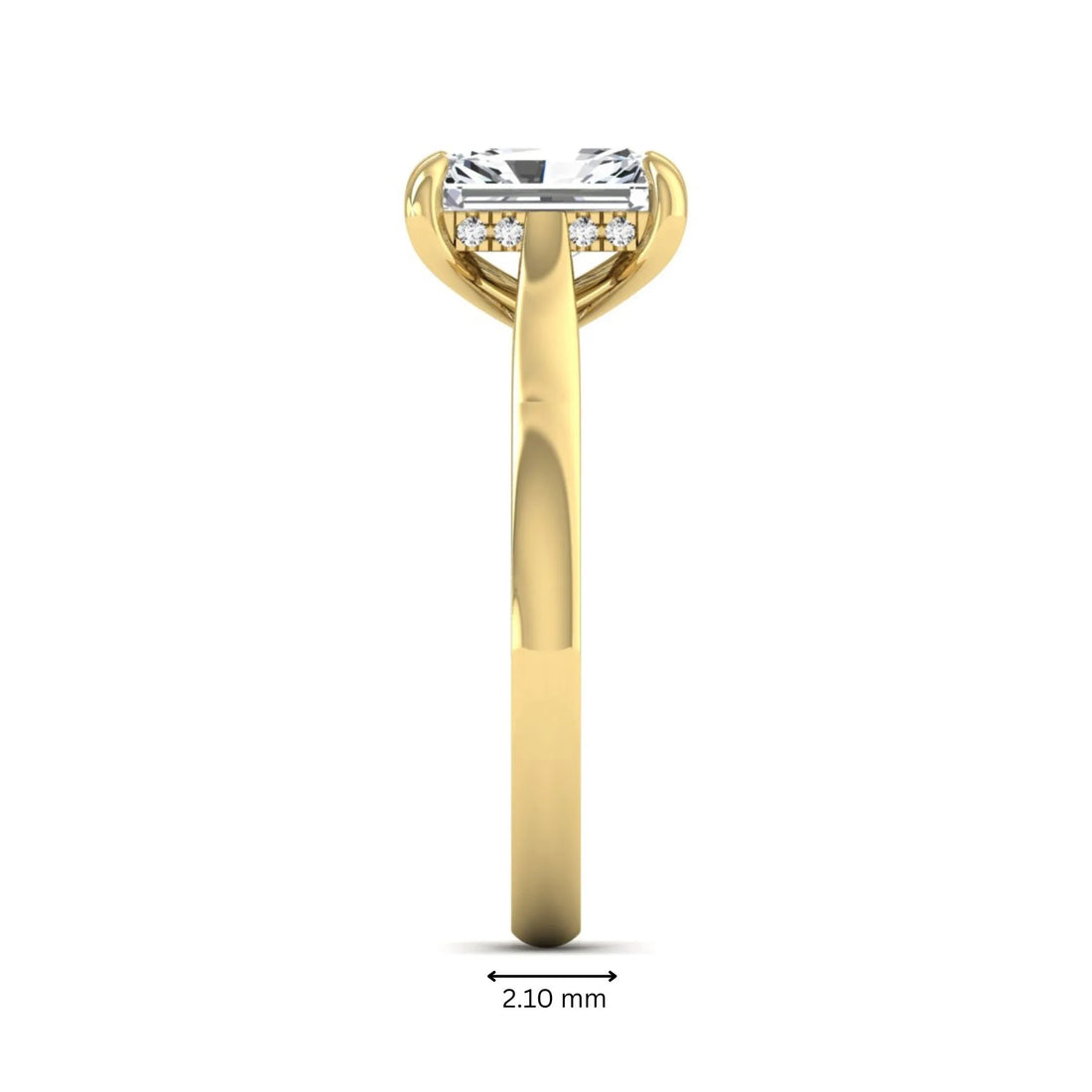 OctaPearl 1.5 ct Emerald Cut Lab Grown Diamond Solitaire Engagement Ring