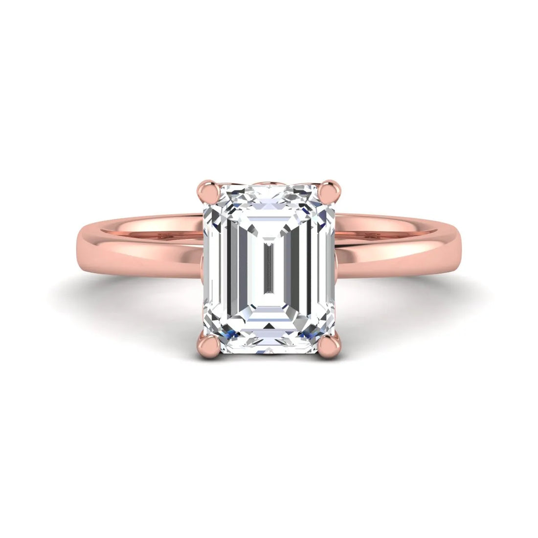 OctaPearl 2.5 ct Emerald Cut Lab Grown Diamond Solitaire Engagement Ring