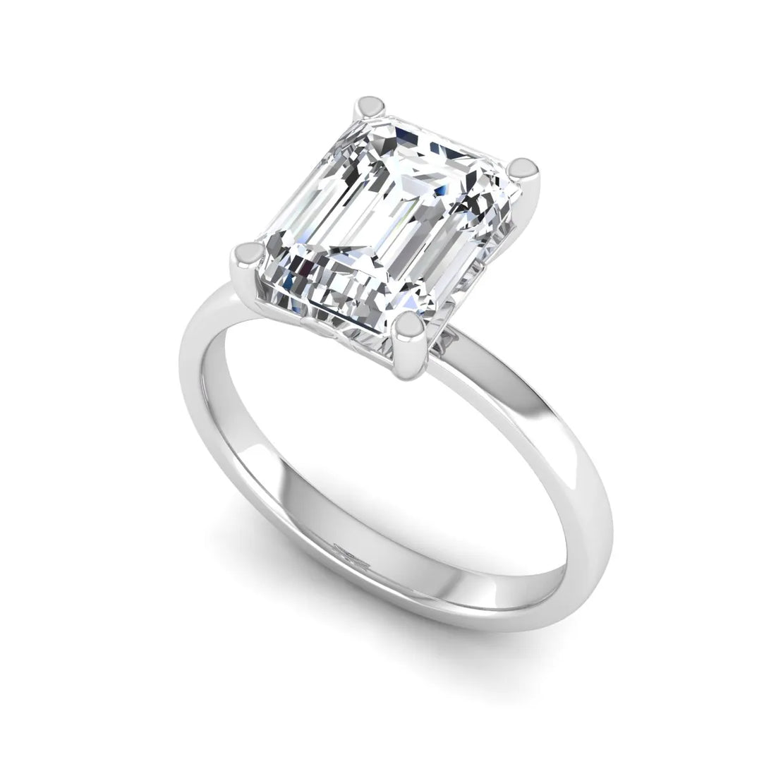 OctaPearl 2.5 ct Emerald Cut Lab Grown Diamond Solitaire Engagement Ring