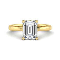 2.5 ct Emerald Plain Band Lab Grown Diamond Engagement Ring