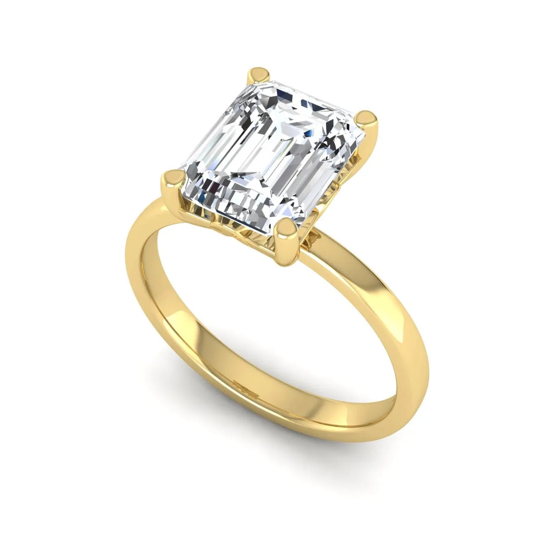 OctaPearl 2.5 ct Emerald Cut Lab Grown Diamond Solitaire Engagement Ring
