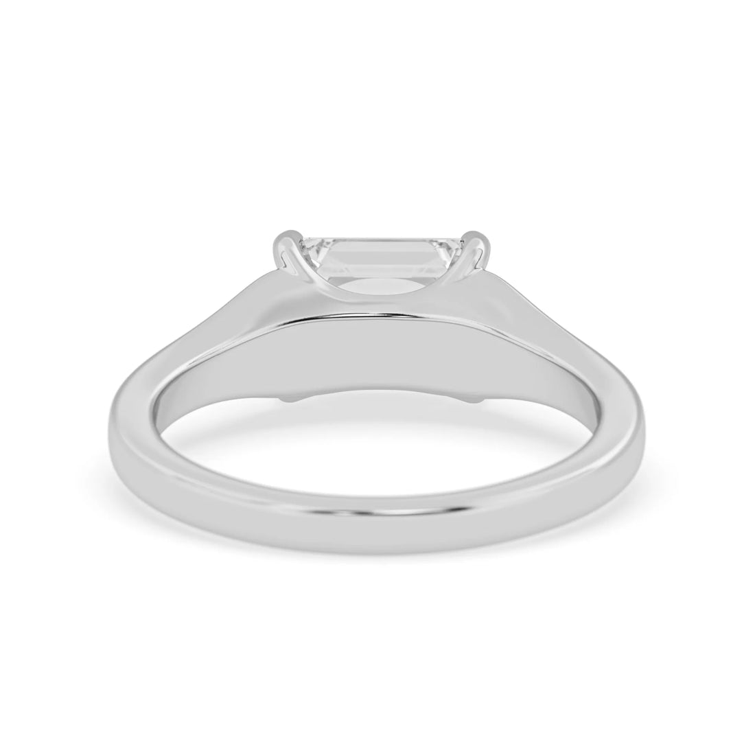OctaPearl 1.5 ct Emerald East West Lab Grown Diamond Solitaire Engagement Ring