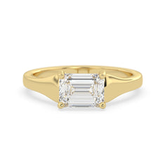 OctaPearl 1.5 ct Emerald East West Lab Grown Diamond Solitaire Engagement Ring