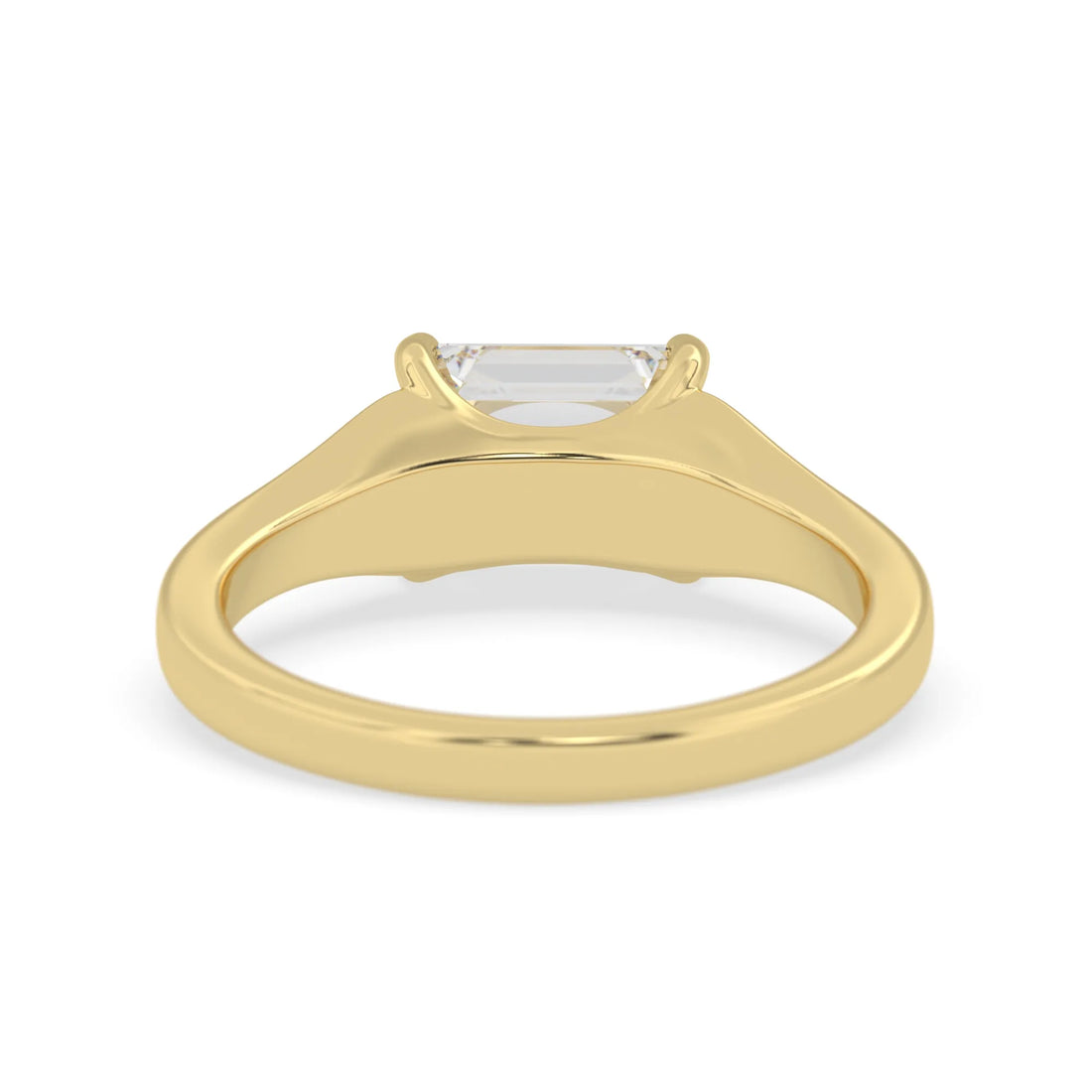 OctaPearl 1.5 ct Emerald East West Lab Grown Diamond Solitaire Engagement Ring