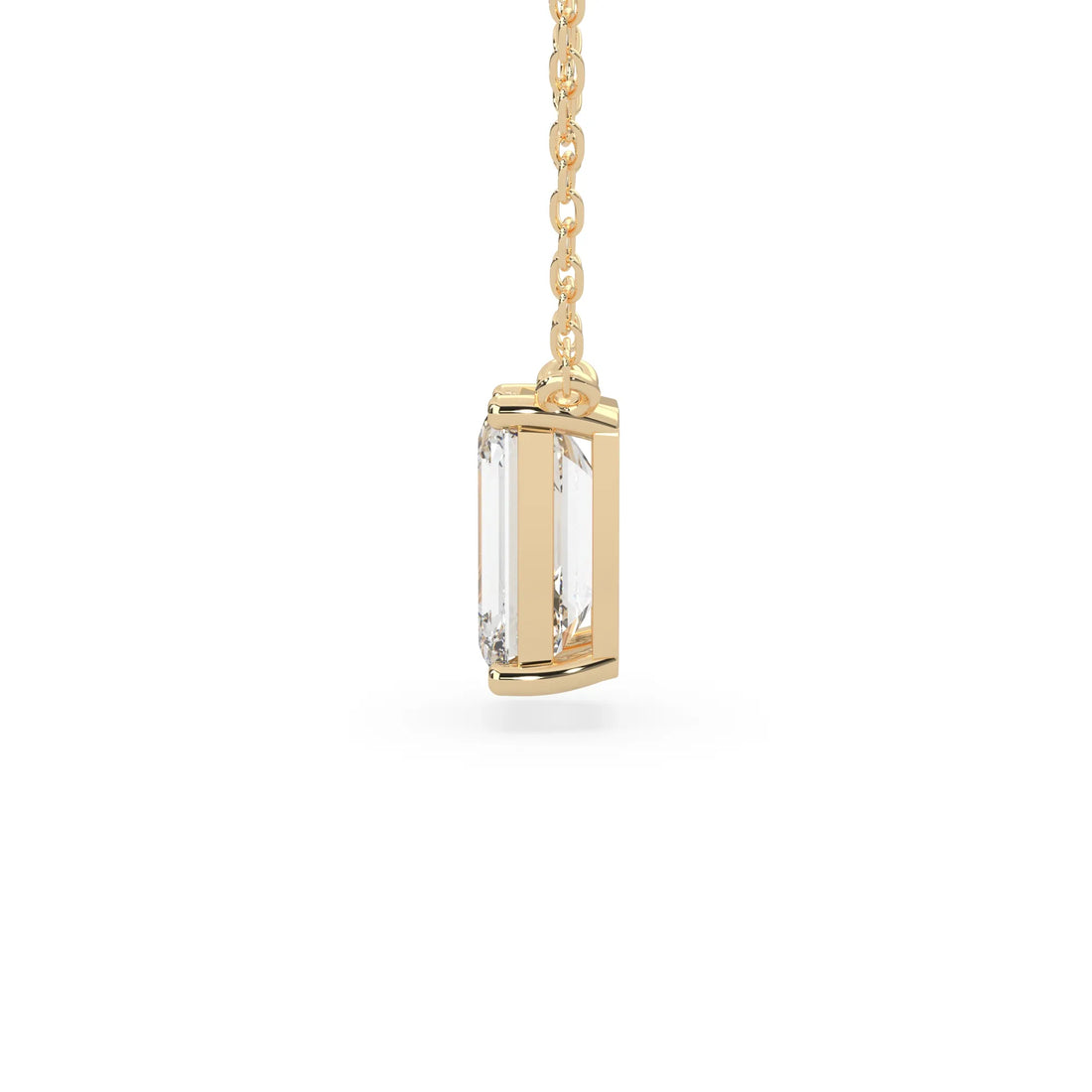 OctaPearl Emerald Cut Lab Grown Diamond Solitaire Pendant Necklace