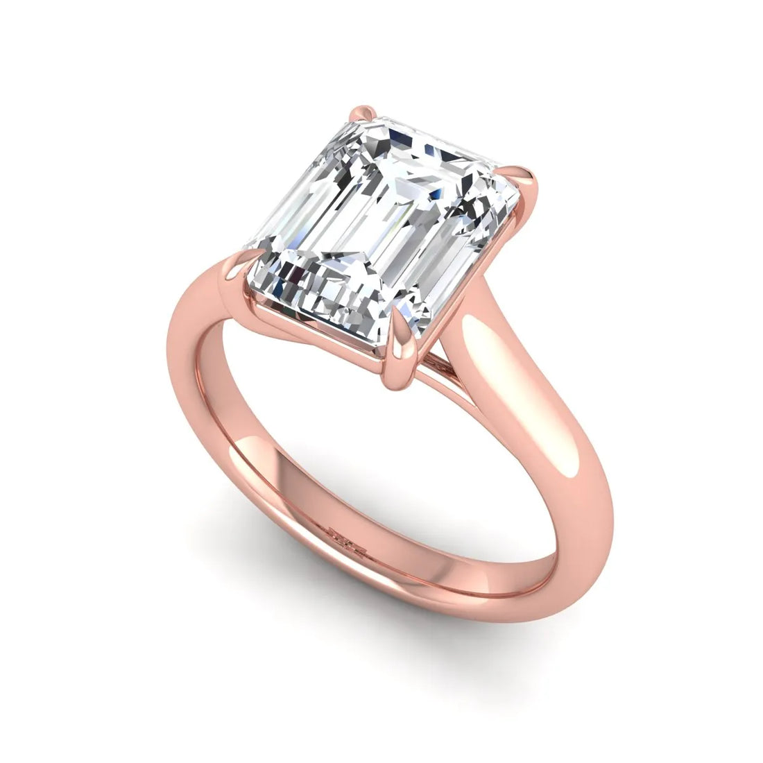 OctaPearl 2.5 ct Emerald Cut Solitaire Lab Grown Diamond Engagement Ring