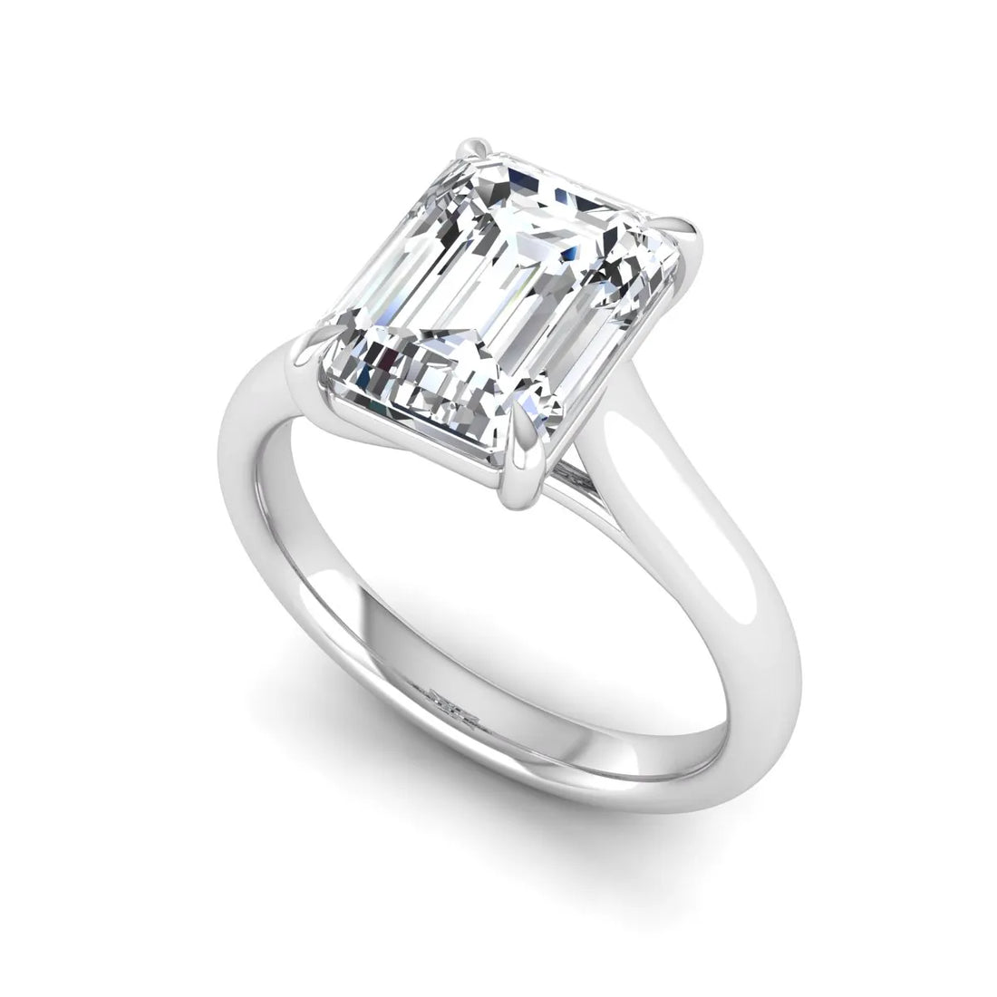 OctaPearl 2.5 ct Emerald Cut Solitaire Lab Grown Diamond Engagement Ring