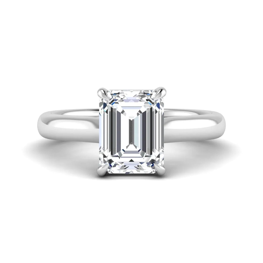 OctaPearl 2.5 ct Emerald Cut Solitaire Lab Grown Diamond Engagement Ring