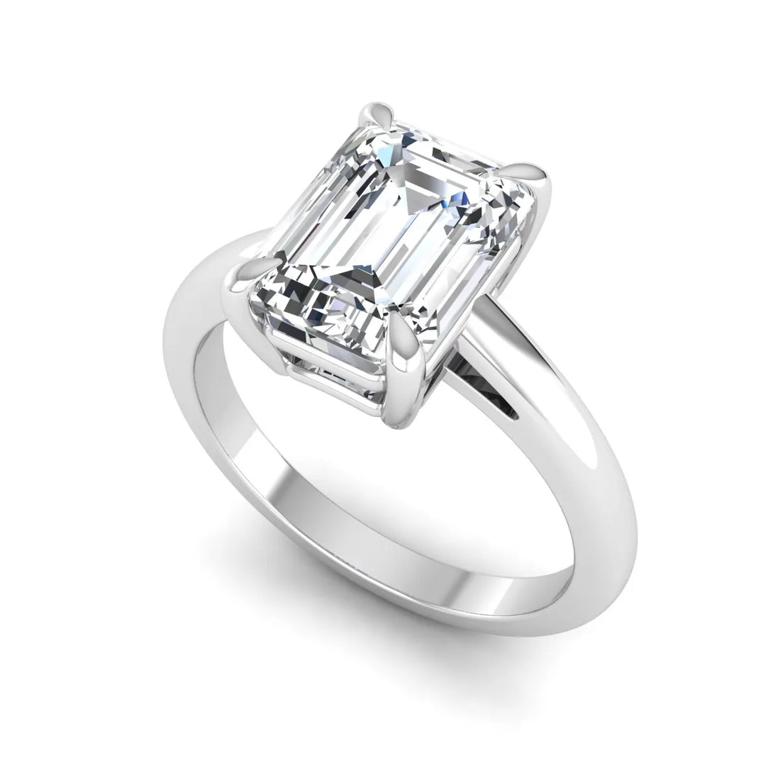 OctaPearl 2.5 ct Emerald Cut Solitaire Lab Grown Diamond Engagement Ring