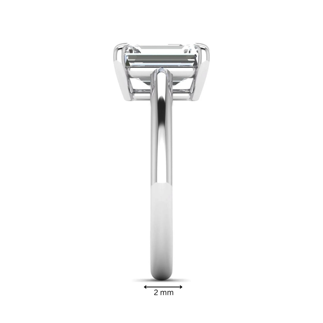OctaPearl 2.5 ct Emerald Cut Solitaire Lab Grown Diamond Engagement Ring