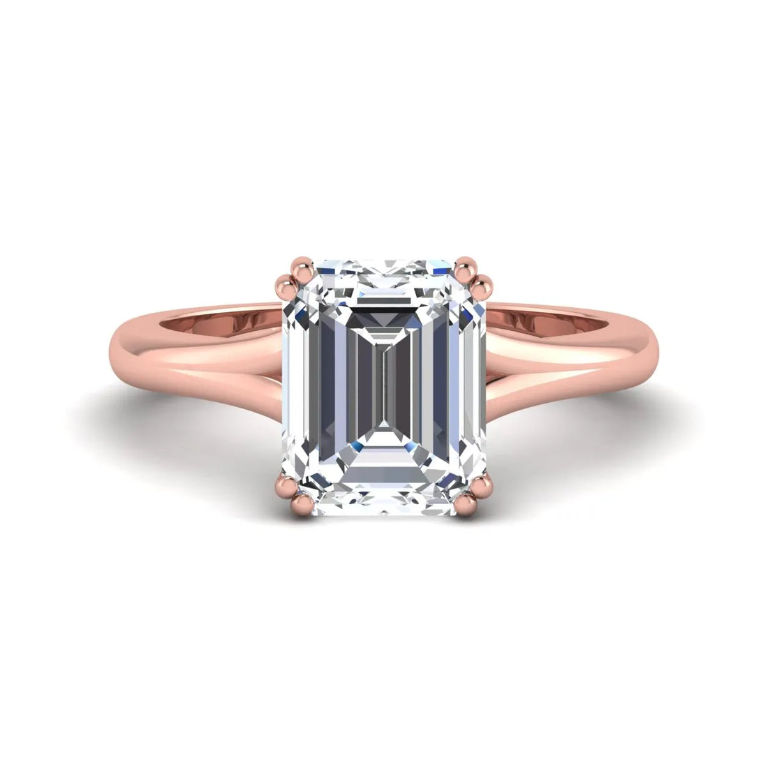 OctaPearl 3 ct Emerald Cut Solitaire Lab Grown Diamond Engagement Ring