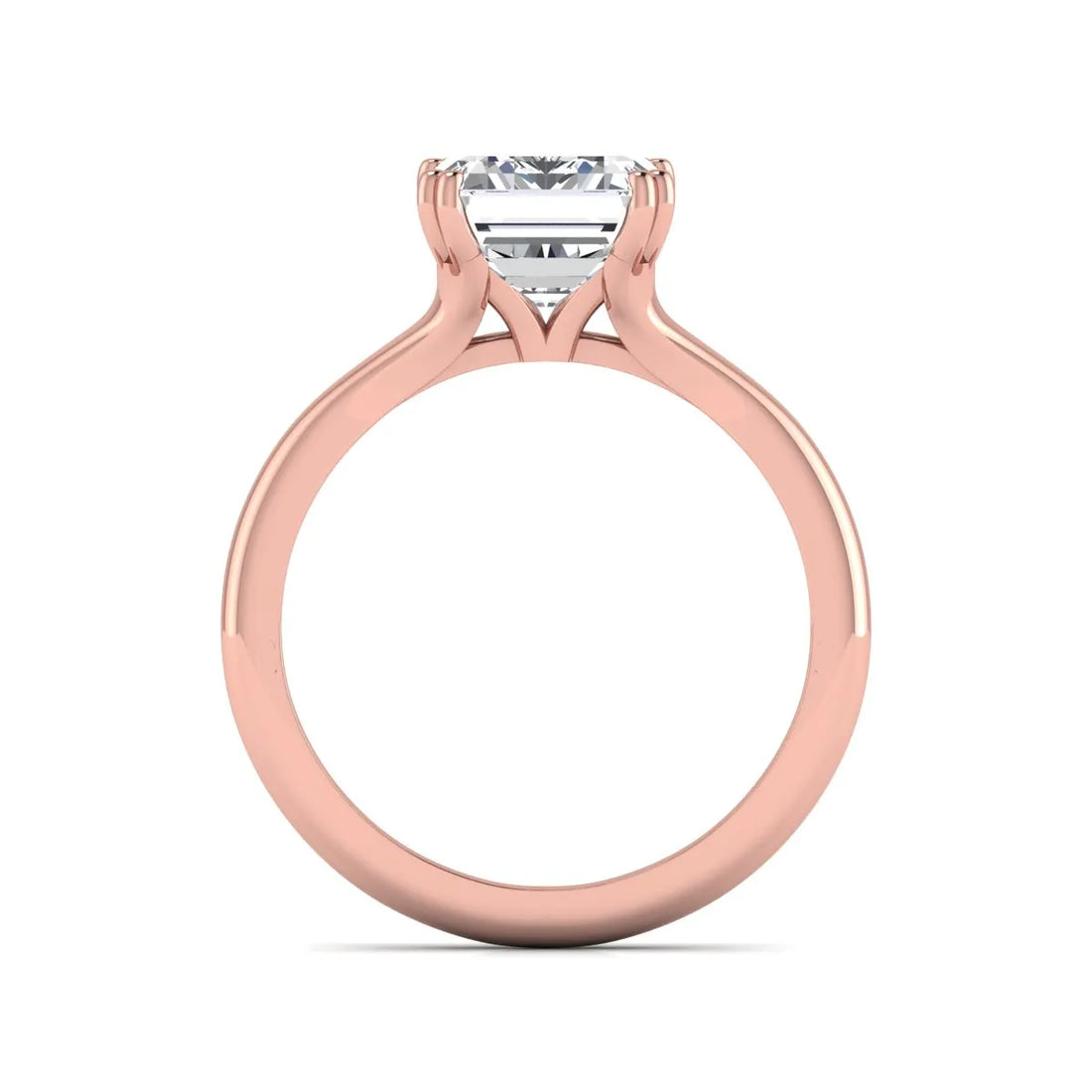 OctaPearl 3 ct Emerald Cut Solitaire Lab Grown Diamond Engagement Ring