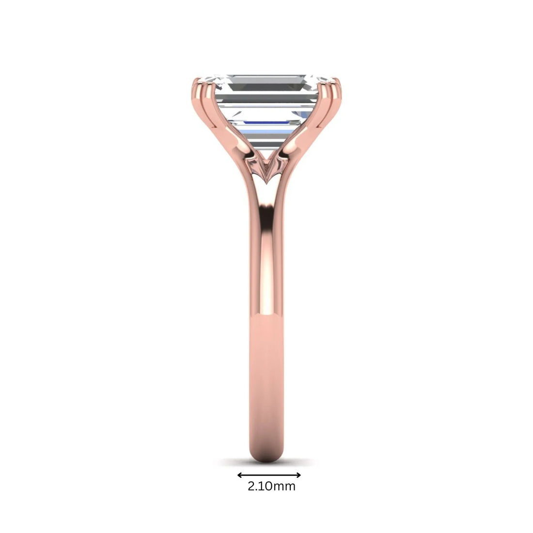 OctaPearl 3 ct Emerald Cut Solitaire Lab Grown Diamond Engagement Ring