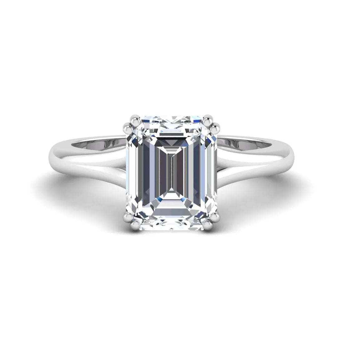 OctaPearl 3 ct Emerald Cut Solitaire Lab Grown Diamond Engagement Ring