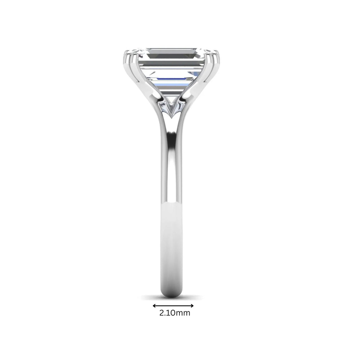 OctaPearl 3 ct Emerald Cut Solitaire Lab Grown Diamond Engagement Ring