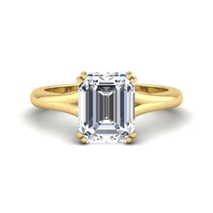 OctaPearl 3 ct Emerald Cut Solitaire Lab Grown Diamond Engagement Ring