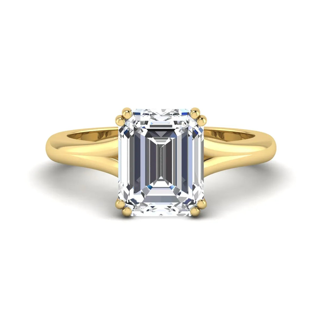 OctaPearl 3 ct Emerald Cut Solitaire Lab Grown Diamond Engagement Ring