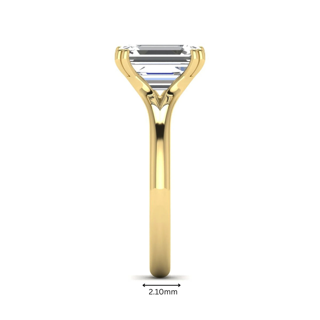 OctaPearl 3 ct Emerald Cut Solitaire Lab Grown Diamond Engagement Ring