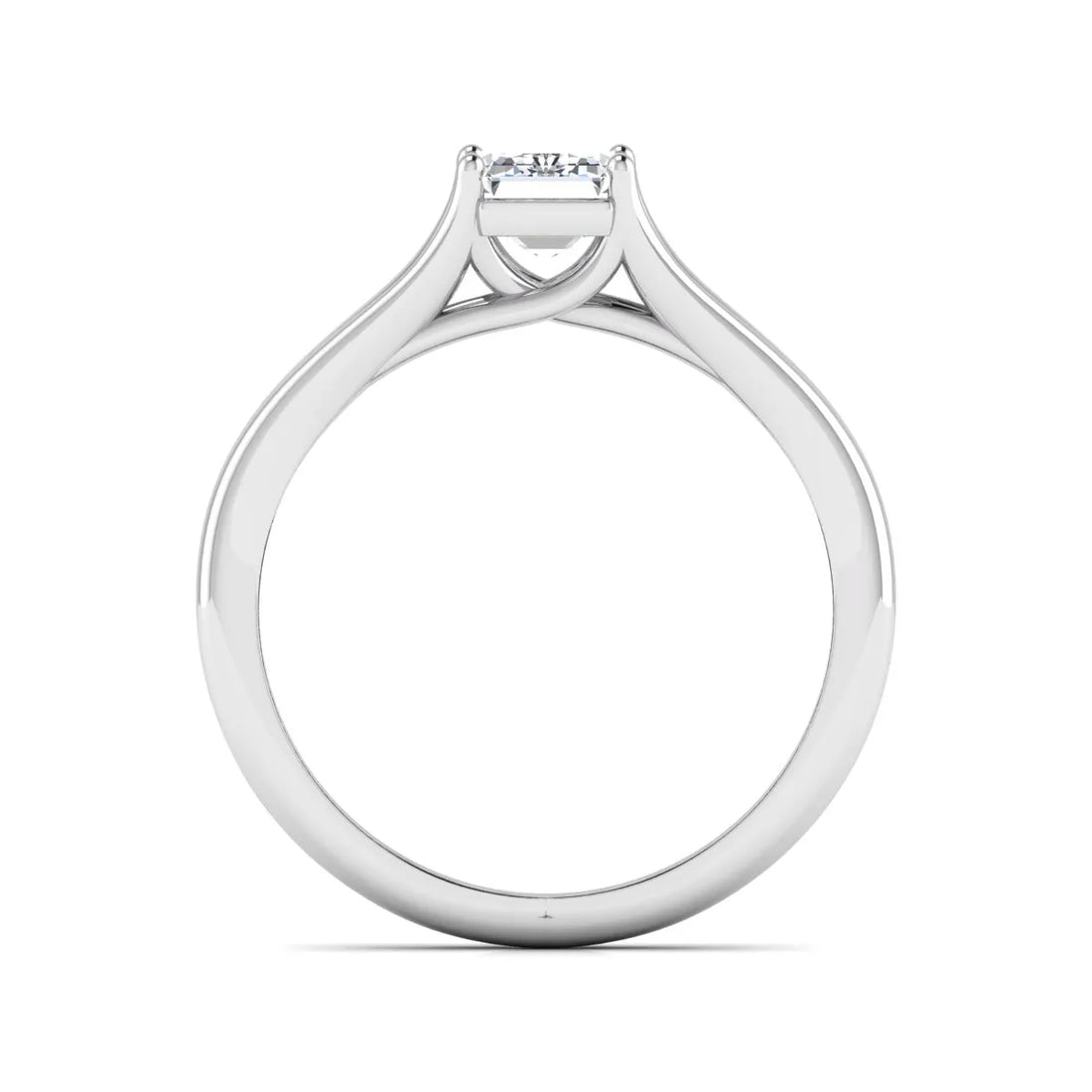 OctaPearl 2 ct Emerald Cut Split Shank Solitaire Lab Grown Diamond Engagement Ring