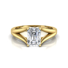OctaPearl 2 ct Emerald Cut Split Shank Solitaire Lab Grown Diamond Engagement Ring