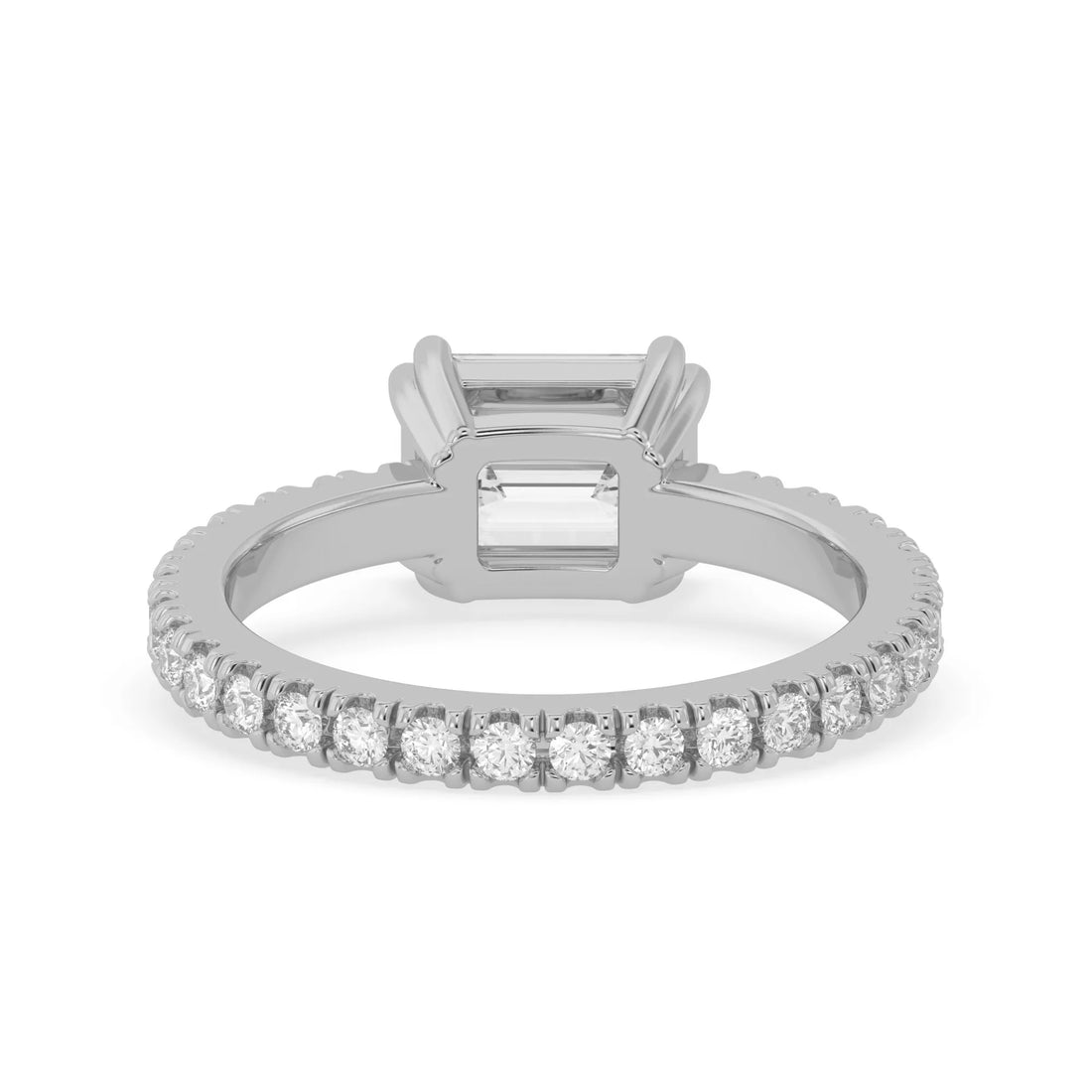 OctaPearl 1.5 ct Emerald Lab Grown Diamond Pave Engagement Ring