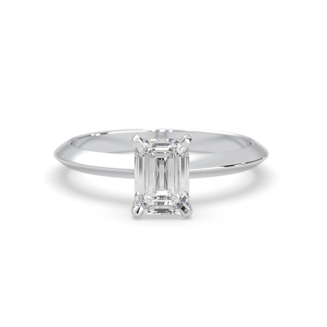 OctaPearl Emerald Cut Solitaire Engagement Ring