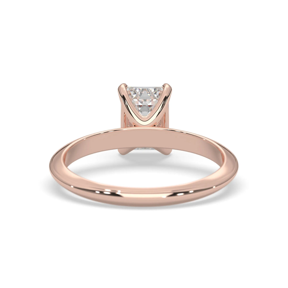OctaPearl Emerald Cut Solitaire Engagement Ring