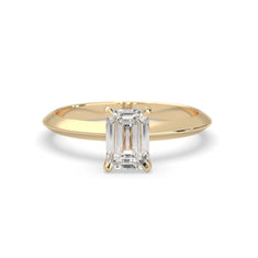 OctaPearl Emerald Cut Solitaire Engagement Ring