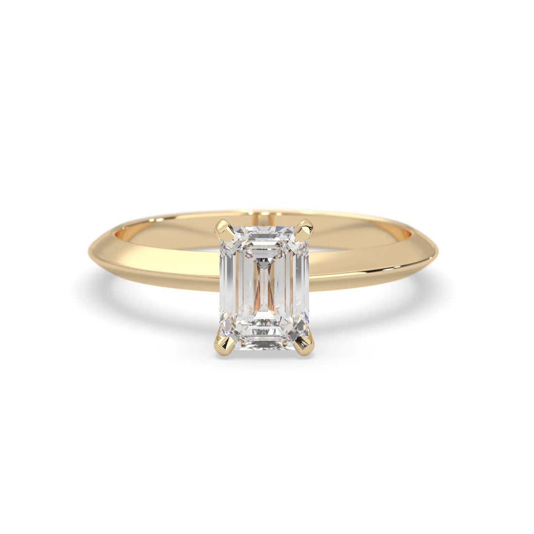 OctaPearl Emerald Cut Solitaire Engagement Ring
