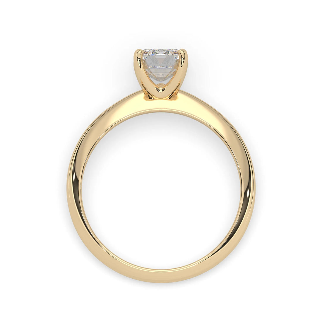 OctaPearl Emerald Cut Solitaire Engagement Ring