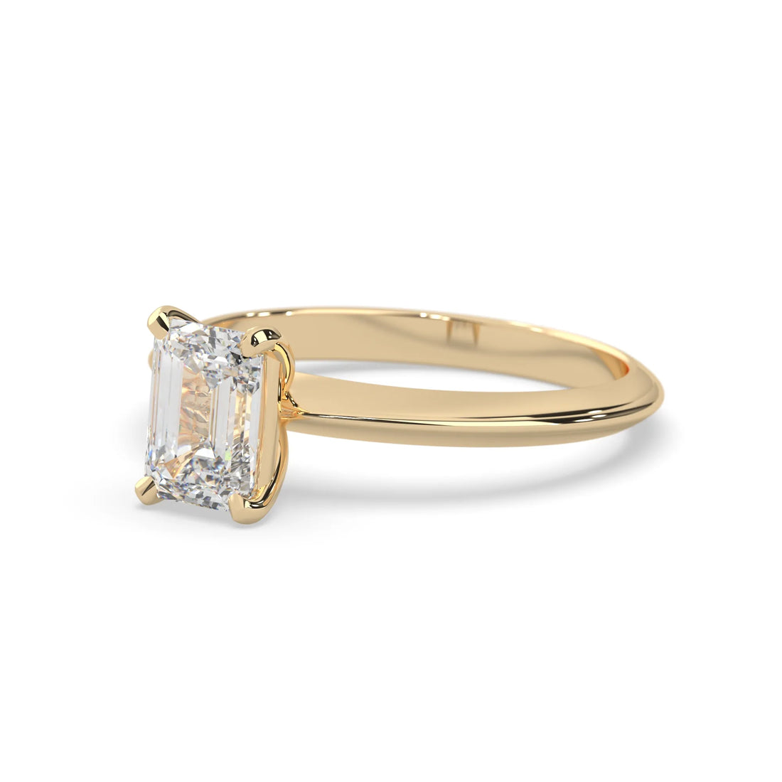 OctaPearl Emerald Cut Solitaire Engagement Ring