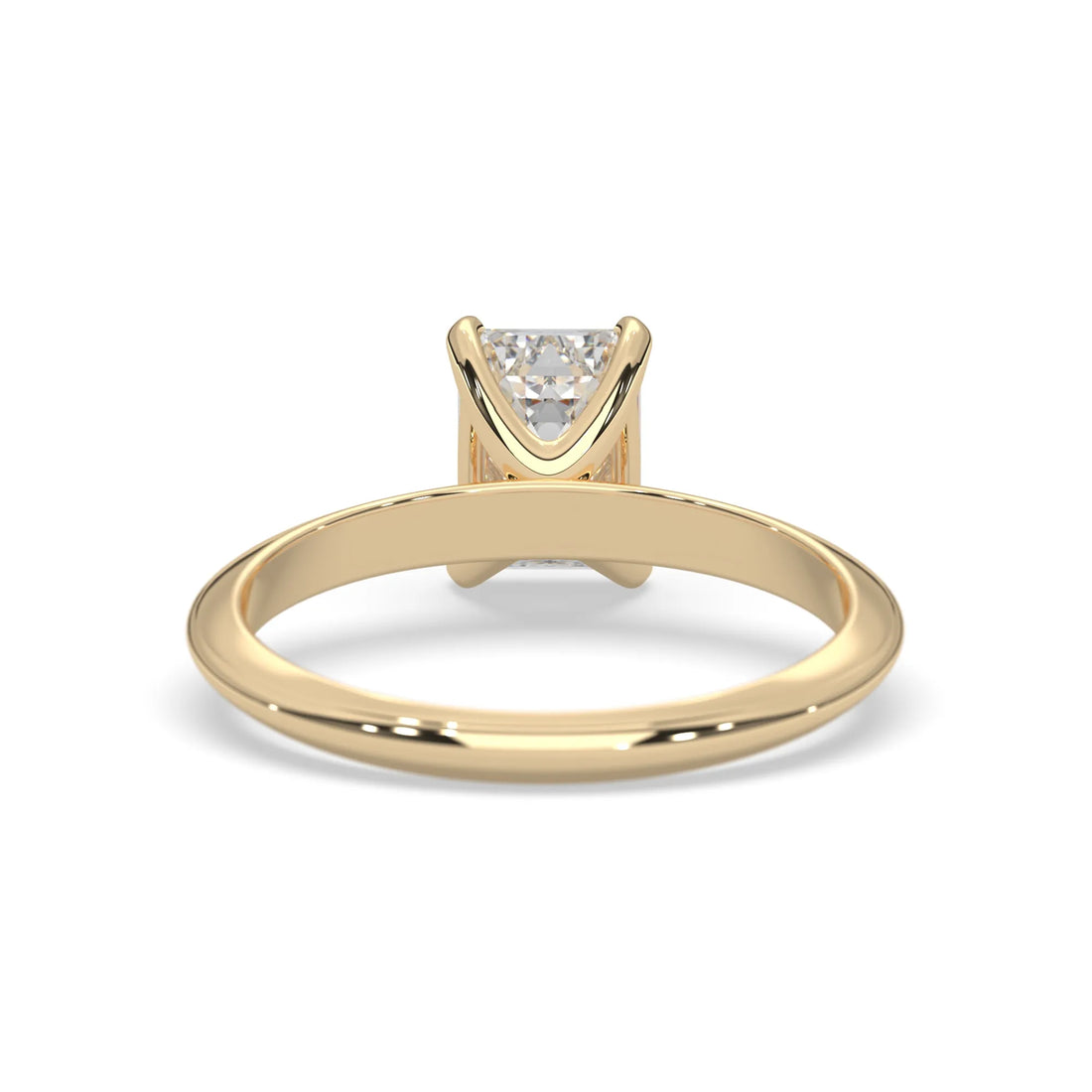 OctaPearl Emerald Cut Solitaire Engagement Ring