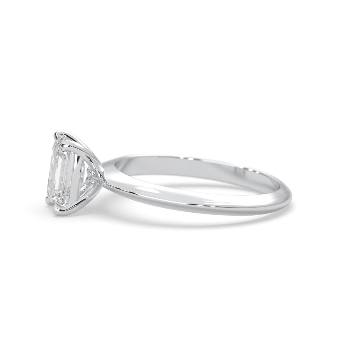 OctaPearl Emerald Cut Solitaire Engagement Ring